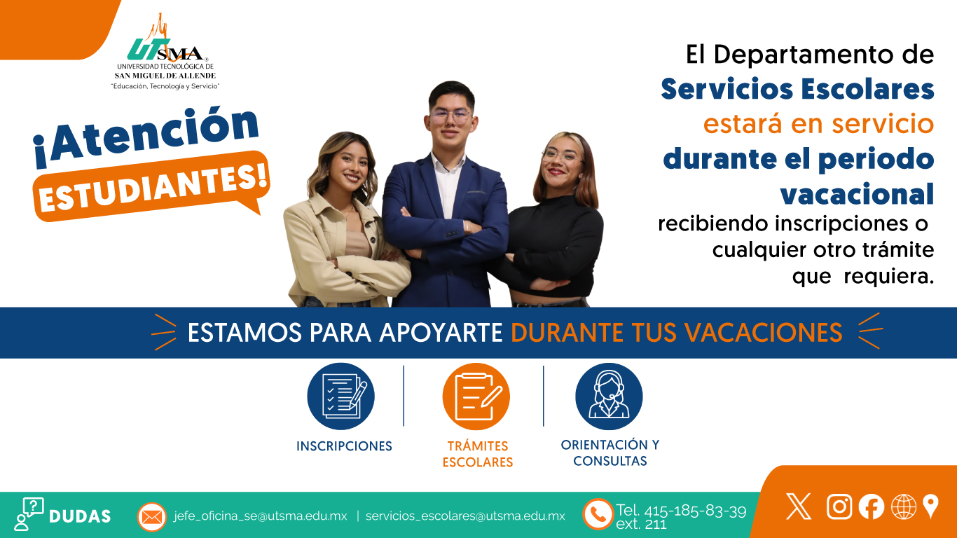 Horarios de vacaiones servicios escolares